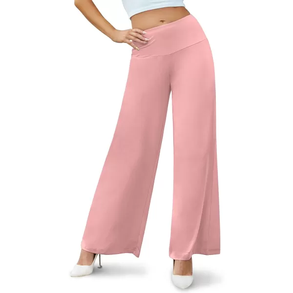 Arolina Womens Stretchy Wide Leg Palazzo Lounge Pants Casual Comfy High Waist Palazzo PantsDustypink