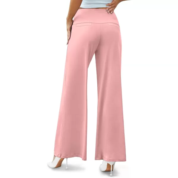 Arolina Womens Stretchy Wide Leg Palazzo Lounge Pants Casual Comfy High Waist Palazzo PantsDustypink