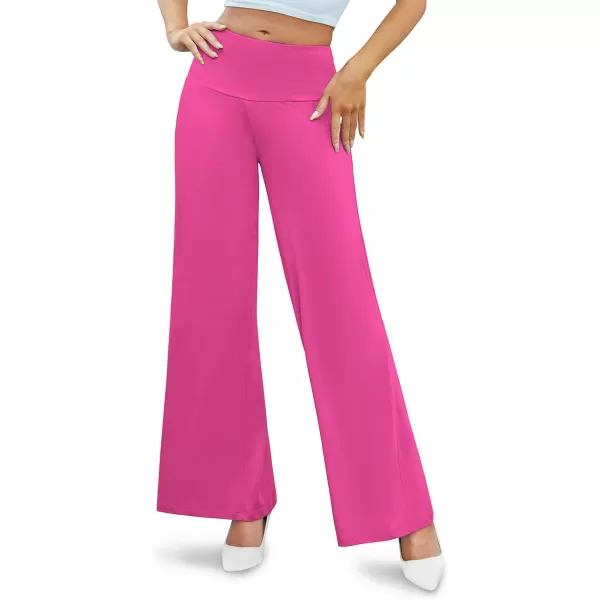 Arolina Womens Stretchy Wide Leg Palazzo Lounge Pants Casual Comfy High Waist Palazzo PantsHotpink