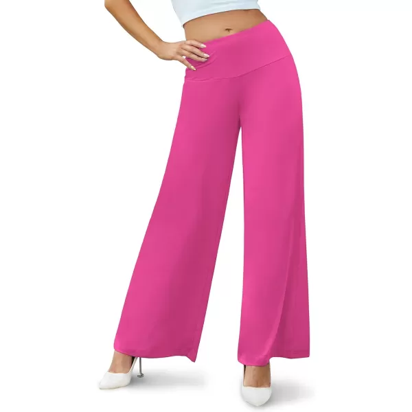 Arolina Womens Stretchy Wide Leg Palazzo Lounge Pants Casual Comfy High Waist Palazzo PantsHotpink