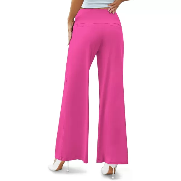 Arolina Womens Stretchy Wide Leg Palazzo Lounge Pants Casual Comfy High Waist Palazzo PantsHotpink