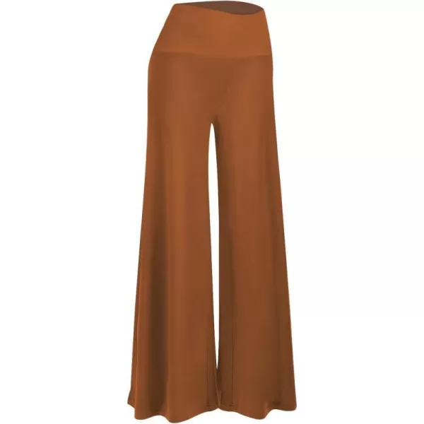 Arolina Womens Stretchy Wide Leg Palazzo Lounge Pants Casual Comfy High Waist Palazzo PantsCoffeebrown
