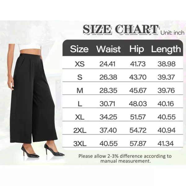 Arolina High Waisted Wide Leg Pants for Women Casual Flowy Long Loose Fit Palazzo Lounge Pants with PocketsA Black