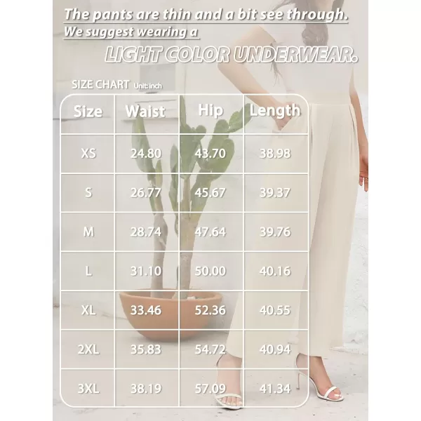 Arolina High Waisted Wide Leg Pants for Women Casual Flowy Long Loose Fit Palazzo Lounge Pants with PocketsC Darkbeige