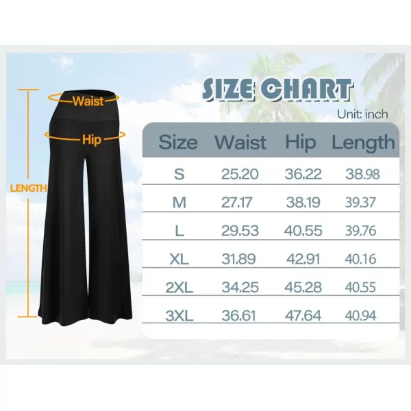 Arolina Womens Stretchy Wide Leg Palazzo Lounge Pants Casual Comfy High Waist Palazzo PantsBlackblue