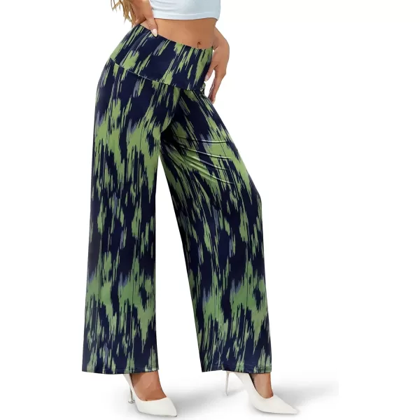 Arolina Womens Stretchy Wide Leg Palazzo Lounge Pants Casual Comfy High Waist Palazzo PantsBluegreen