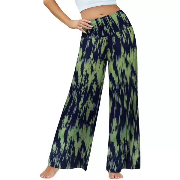 Arolina Womens Stretchy Wide Leg Palazzo Lounge Pants Casual Comfy High Waist Palazzo PantsBluegreen