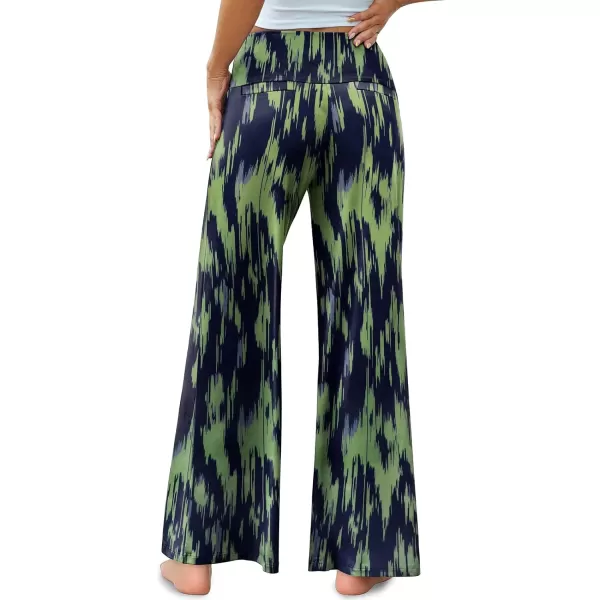 Arolina Womens Stretchy Wide Leg Palazzo Lounge Pants Casual Comfy High Waist Palazzo PantsBluegreen