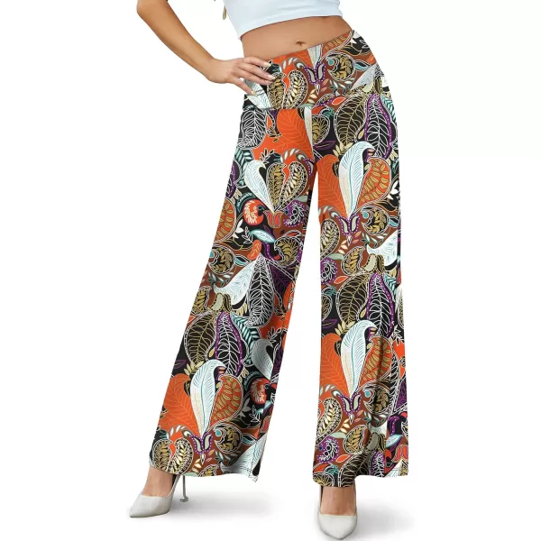 Arolina Womens Stretchy Wide Leg Palazzo Lounge Pants Casual Comfy High Waist Palazzo PantsCalla Flower