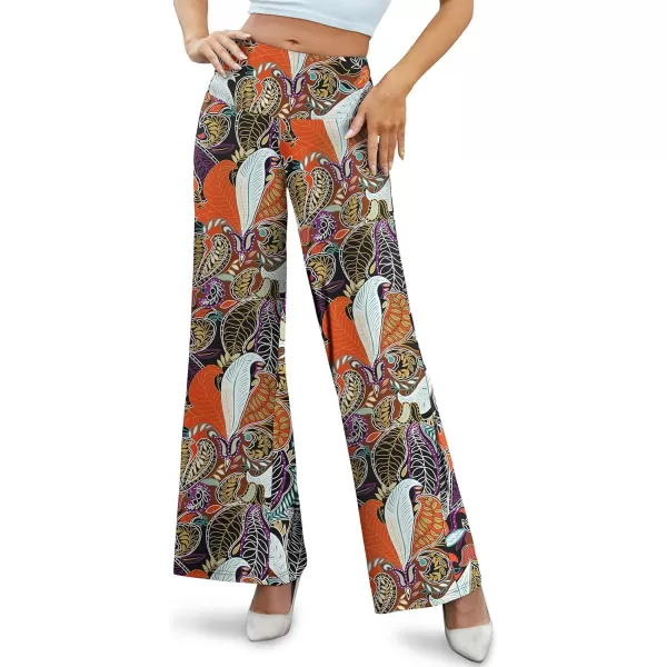 Arolina Womens Stretchy Wide Leg Palazzo Lounge Pants Casual Comfy High Waist Palazzo PantsCalla Flower