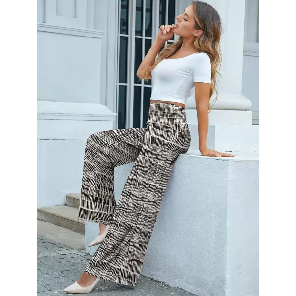 Arolina Womens Stretchy Wide Leg Palazzo Lounge Pants Casual Comfy High Waist Palazzo PantsCstripe