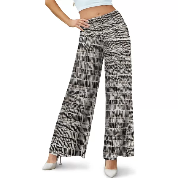 Arolina Womens Stretchy Wide Leg Palazzo Lounge Pants Casual Comfy High Waist Palazzo PantsCstripe