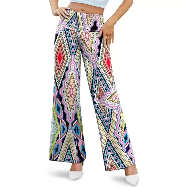 Arolina Womens Stretchy Wide Leg Palazzo Lounge Pants Casual Comfy High Waist Palazzo PantsDiamond Flower
