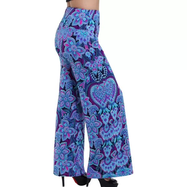 Arolina Womens Stretchy Wide Leg Palazzo Lounge Pants Casual Comfy High Waist Palazzo PantsFloral 1