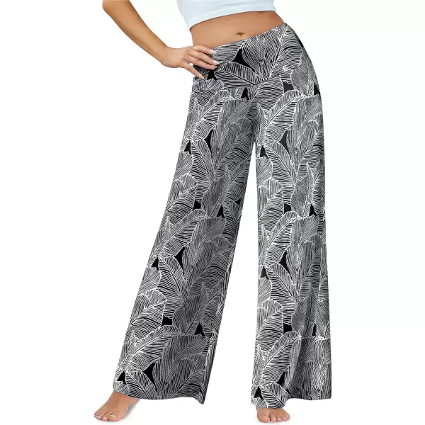 Arolina Womens Stretchy Wide Leg Palazzo Lounge Pants Casual Comfy High Waist Palazzo PantsFloral 11