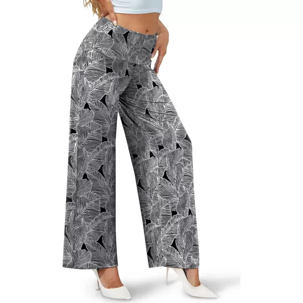 Arolina Womens Stretchy Wide Leg Palazzo Lounge Pants Casual Comfy High Waist Palazzo PantsFloral 11