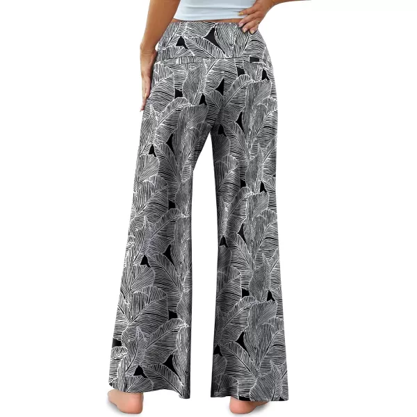 Arolina Womens Stretchy Wide Leg Palazzo Lounge Pants Casual Comfy High Waist Palazzo PantsFloral 11
