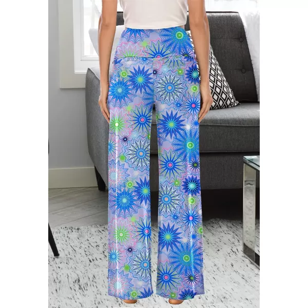 Arolina Womens Stretchy Wide Leg Palazzo Lounge Pants Casual Comfy High Waist Palazzo PantsFloral 12