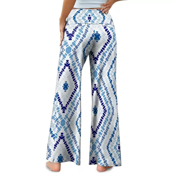 Arolina Womens Stretchy Wide Leg Palazzo Lounge Pants Casual Comfy High Waist Palazzo PantsFloral 13