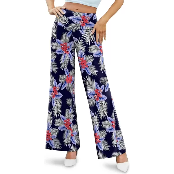 Arolina Womens Stretchy Wide Leg Palazzo Lounge Pants Casual Comfy High Waist Palazzo PantsFloral 9