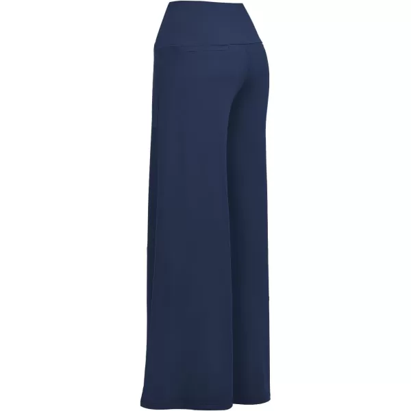 Arolina Womens Stretchy Wide Leg Palazzo Lounge Pants Casual Comfy High Waist Palazzo PantsNavy Blue
