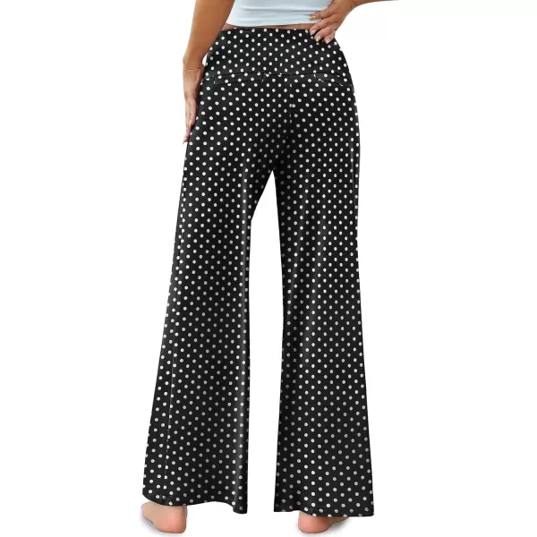 Arolina Womens Stretchy Wide Leg Palazzo Lounge Pants Casual Comfy High Waist Palazzo PantsPolka Dot