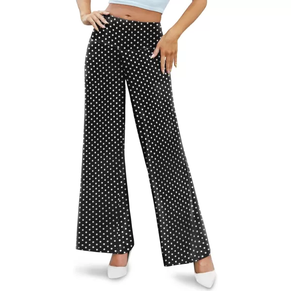 Arolina Womens Stretchy Wide Leg Palazzo Lounge Pants Casual Comfy High Waist Palazzo PantsPolka Dot