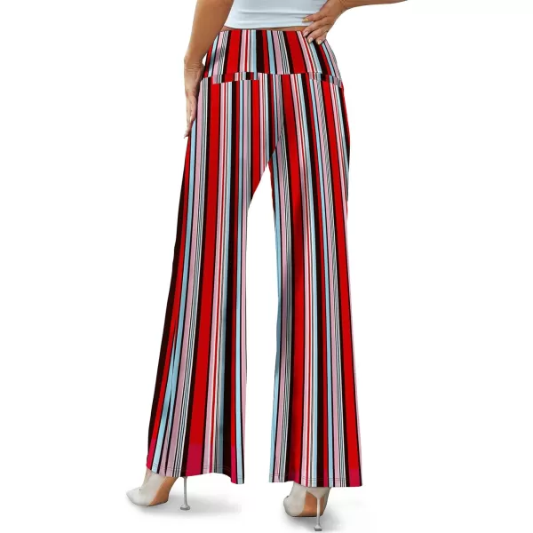 Arolina Womens Stretchy Wide Leg Palazzo Lounge Pants Casual Comfy High Waist Palazzo PantsStripe