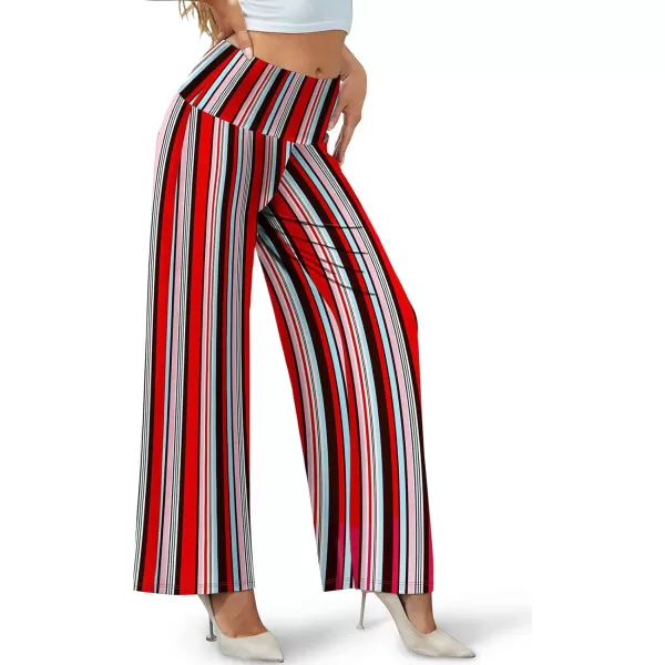 Arolina Womens Stretchy Wide Leg Palazzo Lounge Pants Casual Comfy High Waist Palazzo PantsStripe