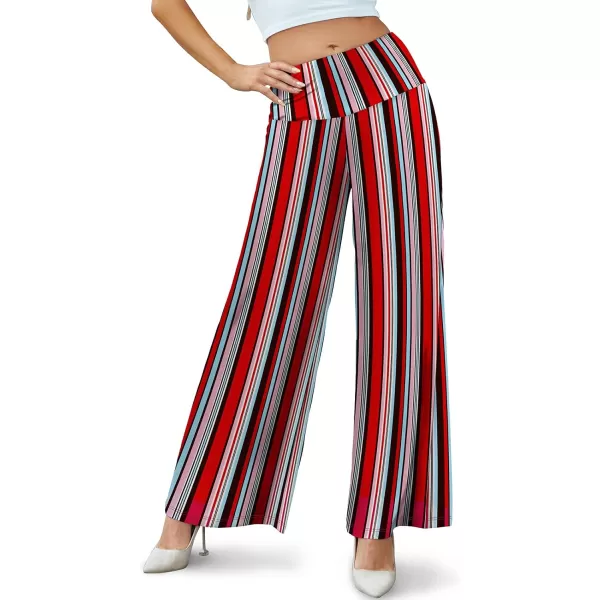 Arolina Womens Stretchy Wide Leg Palazzo Lounge Pants Casual Comfy High Waist Palazzo PantsStripe