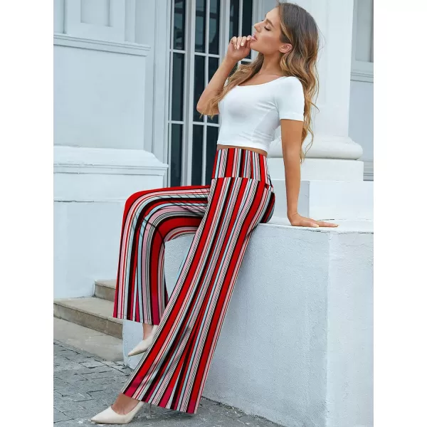 Arolina Womens Stretchy Wide Leg Palazzo Lounge Pants Casual Comfy High Waist Palazzo PantsStripe