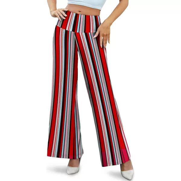 Arolina Womens Stretchy Wide Leg Palazzo Lounge Pants Casual Comfy High Waist Palazzo PantsStripe