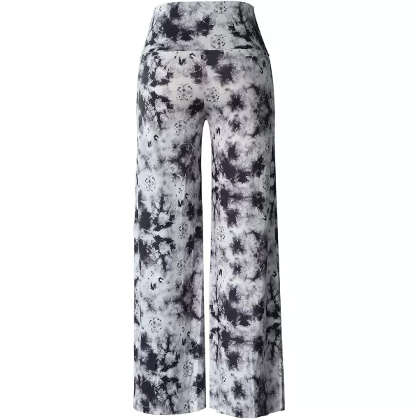 Arolina Womens Stretchy Wide Leg Palazzo Lounge Pants Casual Comfy High Waist Palazzo PantsTie Dye Grey