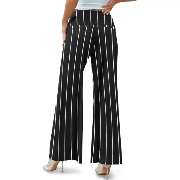 Arolina Womens Stretchy Wide Leg Palazzo Lounge Pants Casual Comfy High Waist Palazzo PantsVertical Stripes