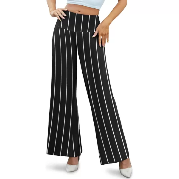 Arolina Womens Stretchy Wide Leg Palazzo Lounge Pants Casual Comfy High Waist Palazzo PantsVertical Stripes