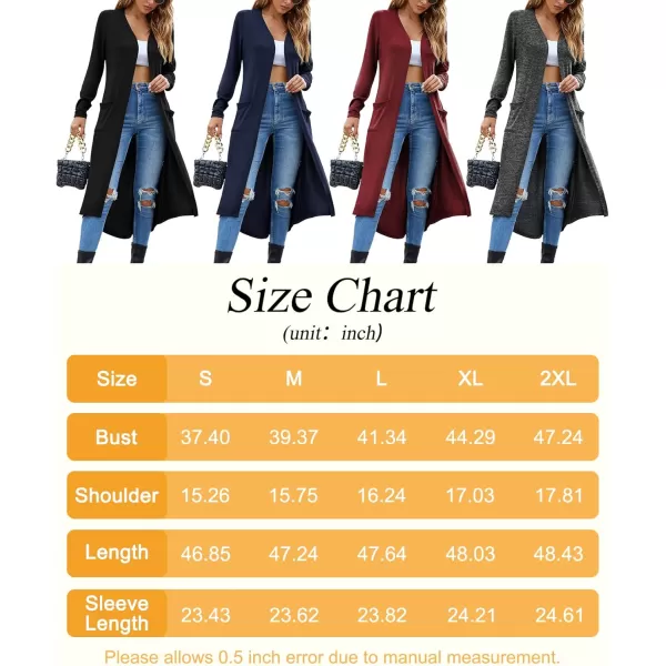 Arolina Womens Maxi Long Cardigan Sweater Open Front Lightweight Long Cardigan with Pockets