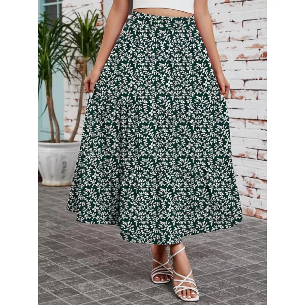 Arolina Maxi Skirt for Women Summer Boho Elastic High Waist Pleated ALine Flowy Ruffle Swing Tiered Long Beach Skirt DressZ Style 02