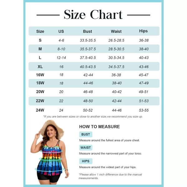 imageArolina Tankini Swimsuits for Women Tummy Control Two Piece Bathing Suits Flowy Swim Tops with Boy ShortsMulticolor Tie Dye