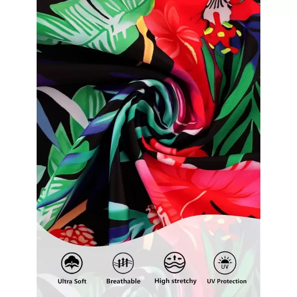 imageArolina Womens Plus Size Tankini Swimsuits Tummy Control Two Piece Bathing Suit Flowy Swimdress with ShortsFlower02