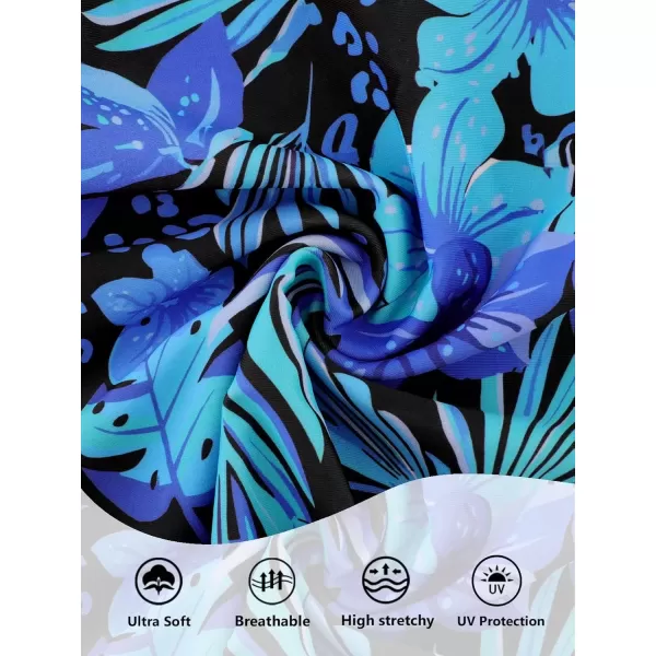 imageArolina Womens Plus Size Tankini Swimsuits Tummy Control Two Piece Bathing Suit Flowy Swimdress with ShortsFlower06