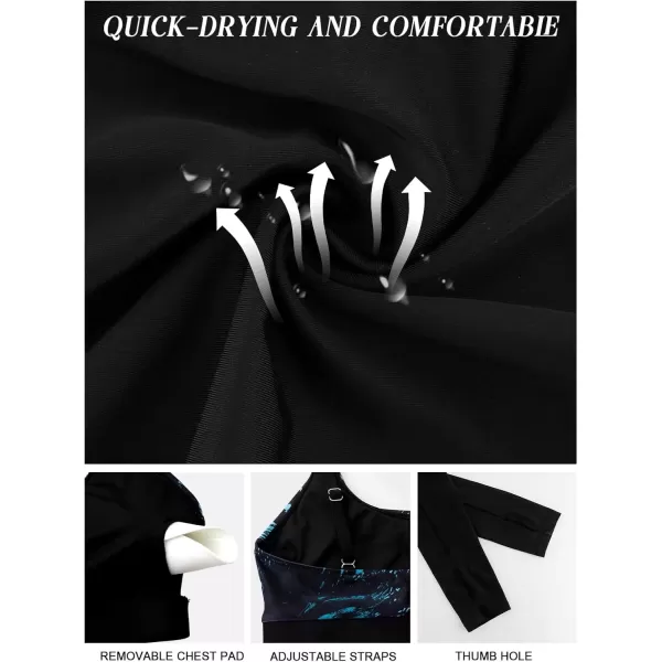 imageArolina Womens Rash Guard Long Sleeve Swim Shirts Swimsuit 2025 Bathing Suit with Womens Swim Shorts ampamp Two PocketsGreen