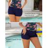 imageArolina 2025 Womens Tankini Swimsuits with Pockets Tummy Control Two Piece Bathing Suits with Boy ShortsNavy Flower