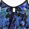 imageArolina Womens Plus Size Tankini Swimsuits Mesh Modest Two Piece Bathing Suits with Shorts Front Tie Flowing SwimwearBlue Flowers
