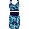 imageArolina Rash Guard for Women 3 Piece Swimsuits for Women 2025 Long Sleeve Bathing Suit Swim Shirts with BoyshortsBlue Navy