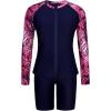 imageArolina Rash Guard for Women 3 Piece Swimsuits for Women 2025 Long Sleeve Bathing Suit Swim Shirts with BoyshortsHot Pink