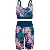 imageArolina Rash Guard for Women 3 Piece Swimsuits for Women 2025 Long Sleeve Bathing Suit Swim Shirts with BoyshortsPeacock Blue