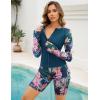 imageArolina Rash Guard for Women 3 Piece Swimsuits for Women 2025 Long Sleeve Bathing Suit Swim Shirts with BoyshortsPeacock Blue