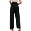 imageArolina Wide Leg Yoga Pants for Women 2024 Casual Loose Sweatpants High Waisted Comfy Lounge Pajama Palazzo with PocketsBlack