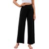 imageArolina Wide Leg Yoga Pants for Women 2024 Casual Loose Sweatpants High Waisted Comfy Lounge Pajama Palazzo with PocketsBlack