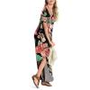 imageArolina Womens Summer Maxi Dress Short Sleeve V Neck Casual Loose Long Beach Split Dresses with PocketsColorful Summer